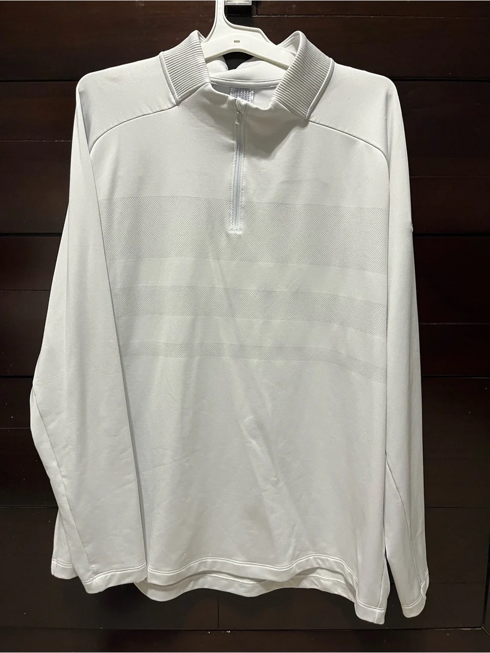 Nike White Long-Sleeve Quarter-Zip Performance Tee